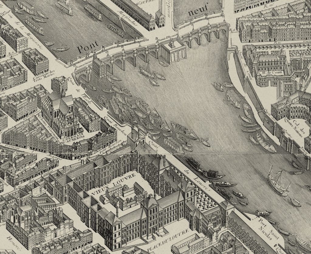 Turgot Plan de Paris 1734 - 1739, Paris au XVIIIe siècle, Pont Neuf, Majesty Maps and Prints