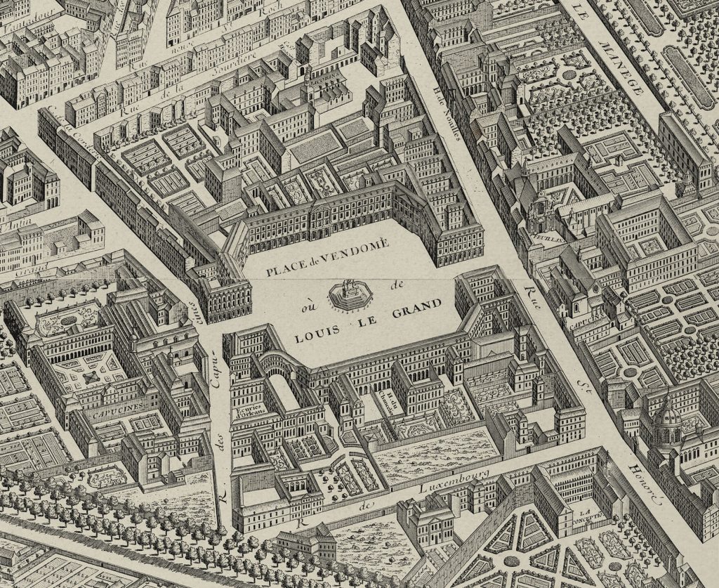 Turgot Plan de Paris 1734 - 1739, Paris au XVIIIe siècle, Place de Vendome, Majesty Maps and Prints