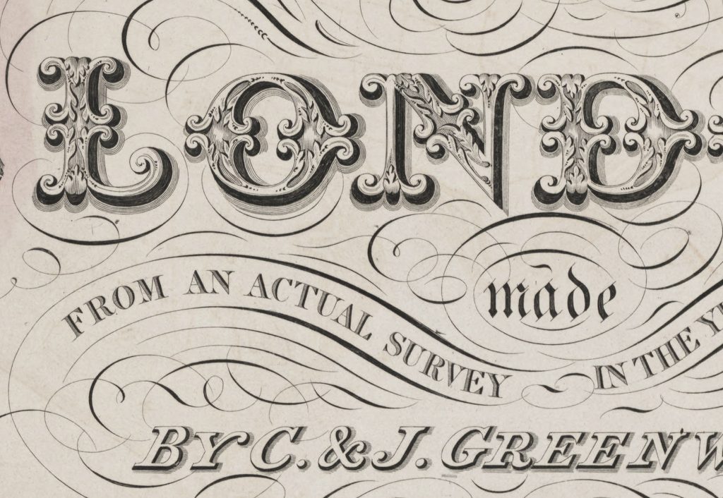 Greenwood’s 1830 Map of London, This is a later edition of the Greenwood’s map of London first issued in 1827. Close Up, Top Left