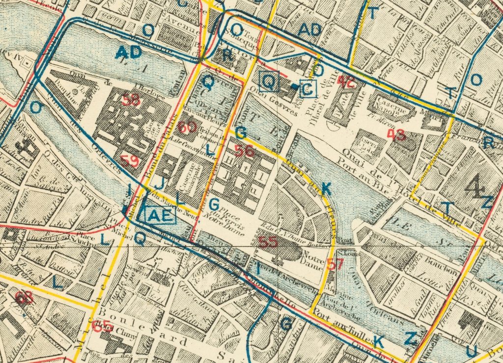 Letts's Map of the City of Paris, 1886, Il de la Cite, Majesty Maps & Prints