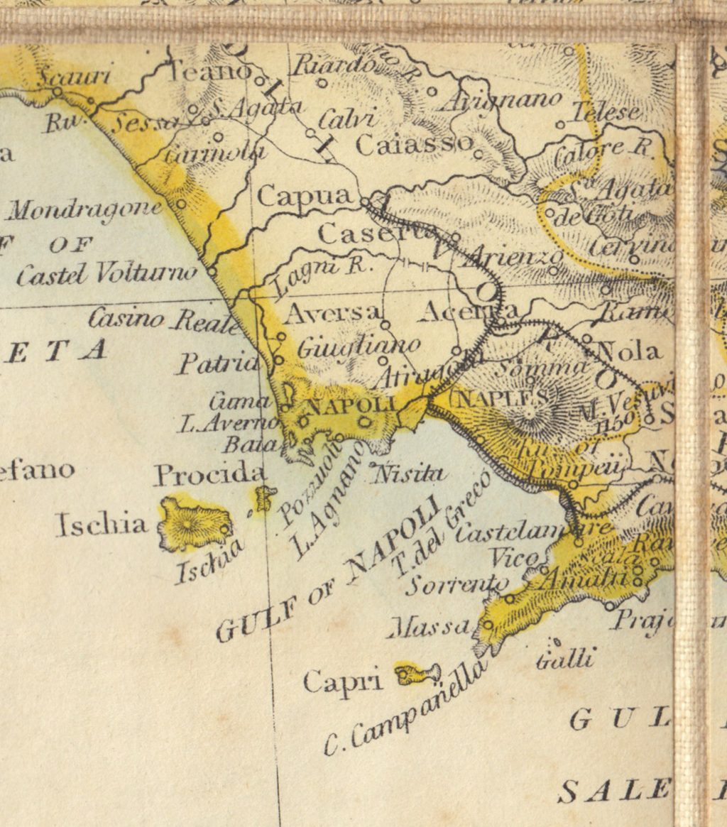 Stanford's Map of Italy, 1859, Napoli