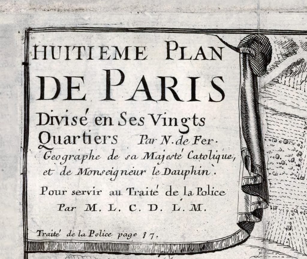 Huitieme Plan De Paris 1705, Divise en Ses Vingts Quartiers, Majesty Maps And Prints