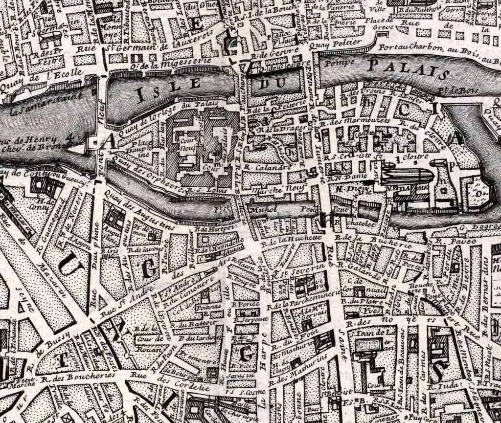 Huitieme Plan De Paris 1705, Divise en Ses Vingts Quartiers, Isle du Palais, Majesty Maps And Prints