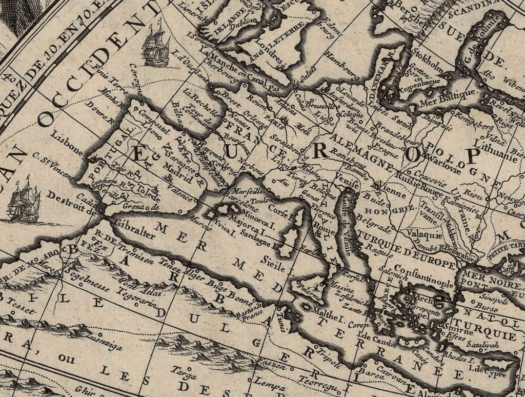 Mappe Monde 1694, Carte Generale De La Terre, Europe, Majesty Maps and Prints