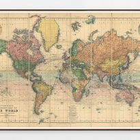 Stanfords Library Map of the World 1900, Majesty Maps and Prints