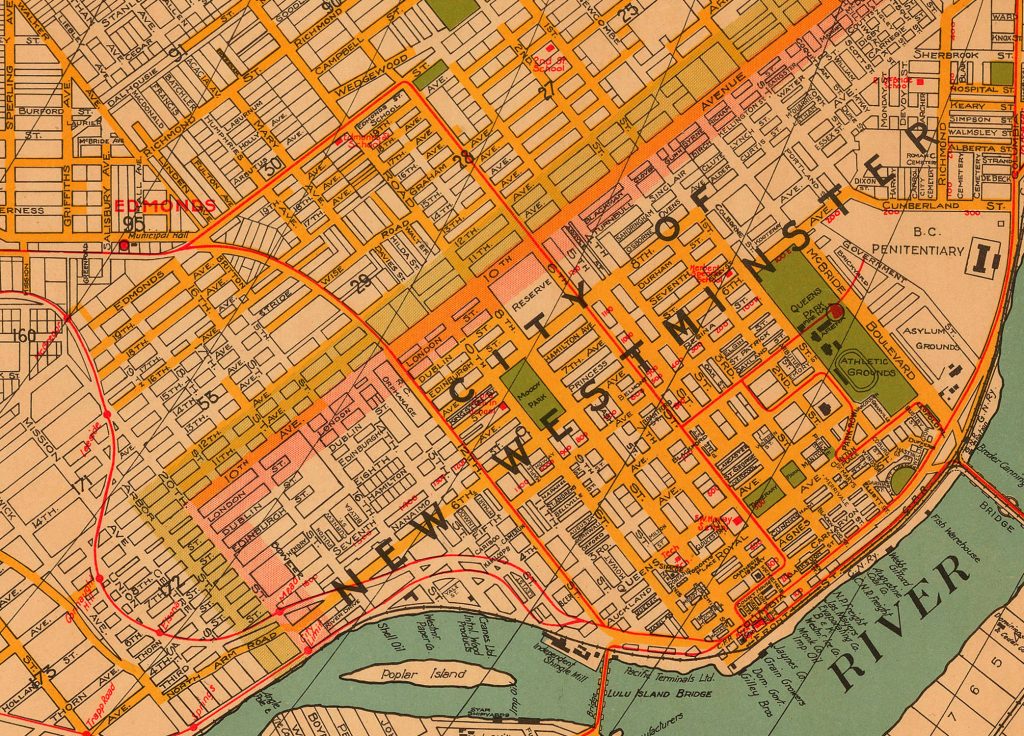 Commercial Map of Greater Vancouver and District 1928, New Westminster, Majesty Maps and Prints