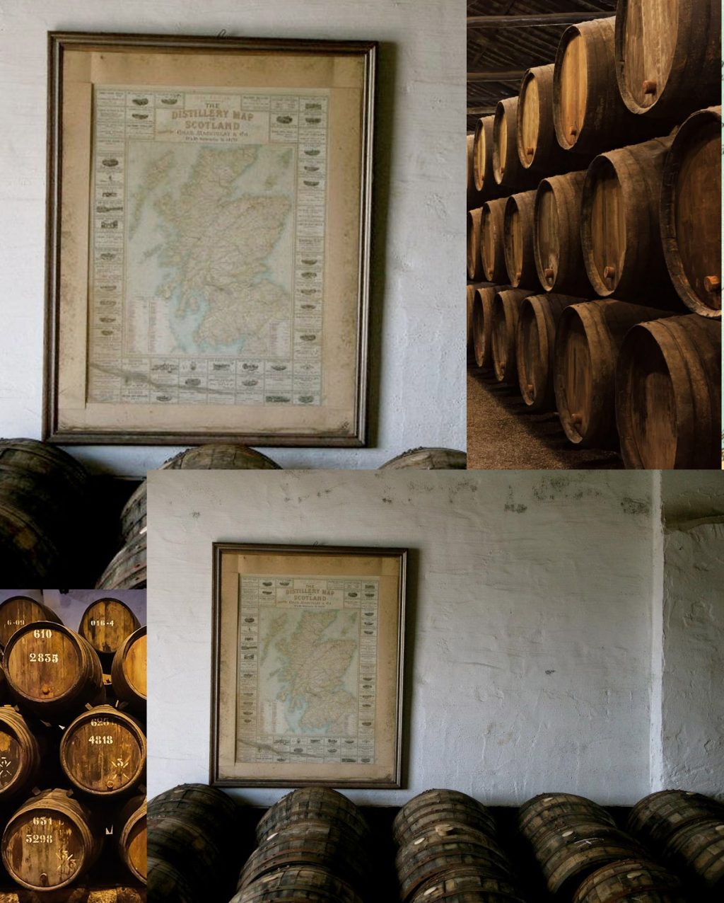 1902 Distilleries Map of Scotland, Barrels, Majesty Maps & Prints