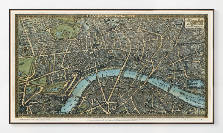 The Pictorial Plan of London 1897, London Towards The Close of The 19th Century, Majesty Maps and Prints